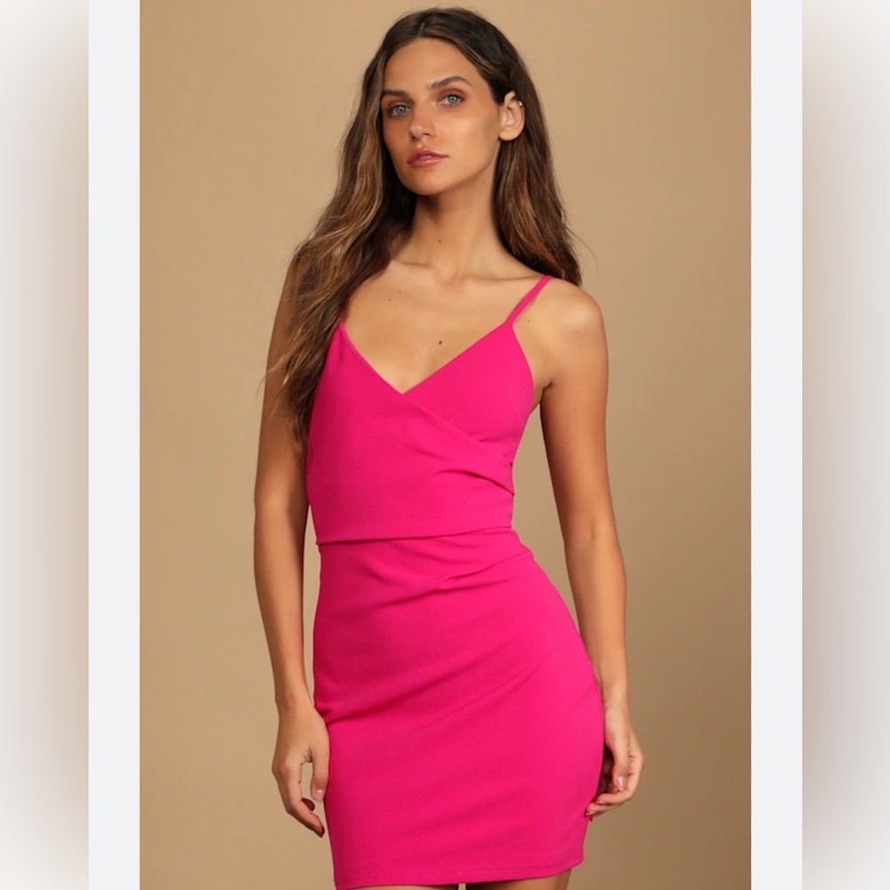 Lulu's Hot Pink Spaghetti-Strap Mini Dress